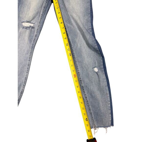 Spanx Two-Tone Distressed Skinny Jeans Medium M - Picture 5 of 9